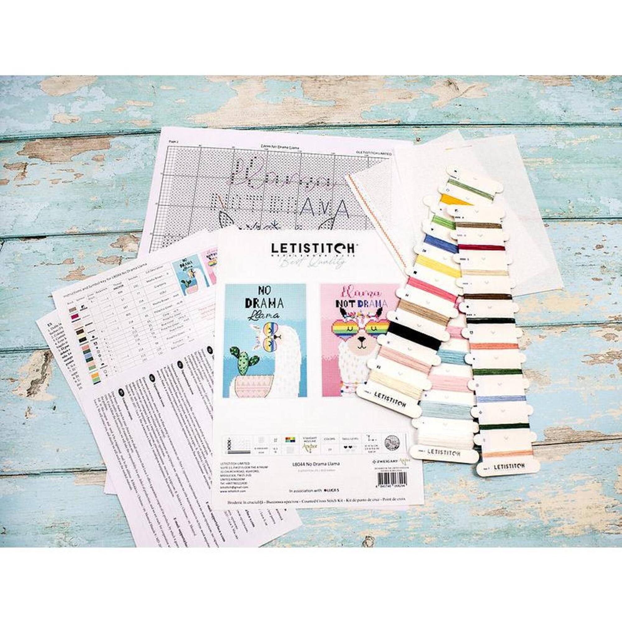 Letistitch No drama Llama Counted Cross Stitch Kit